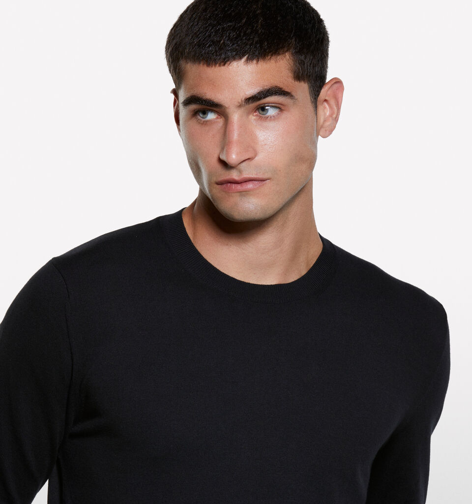 Black crew neck sweater - men's crew neck sweaters - Black | Sisley image number 4